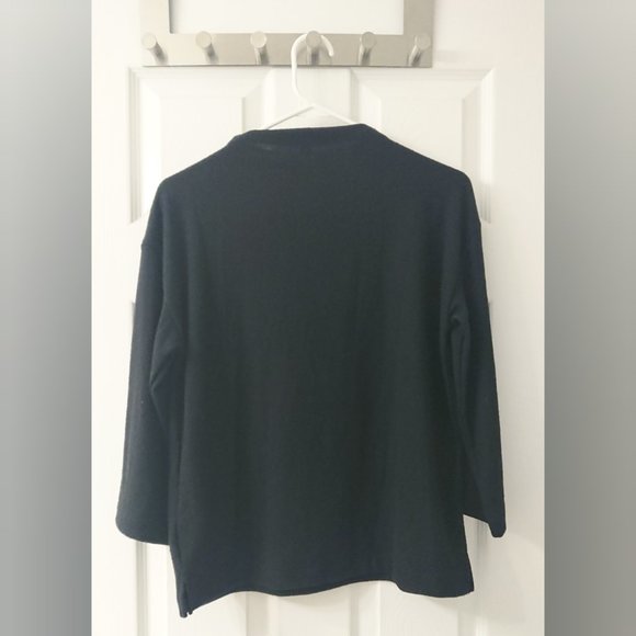 Banana Republic - Black Mock Neck Mid-Sleeve Top - Picture 2 of 8